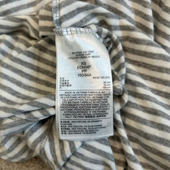 Gap Gray & White Striped Strapless Maxi Dress Beachy Tube Vacay Size XS - Picture 5 of 5